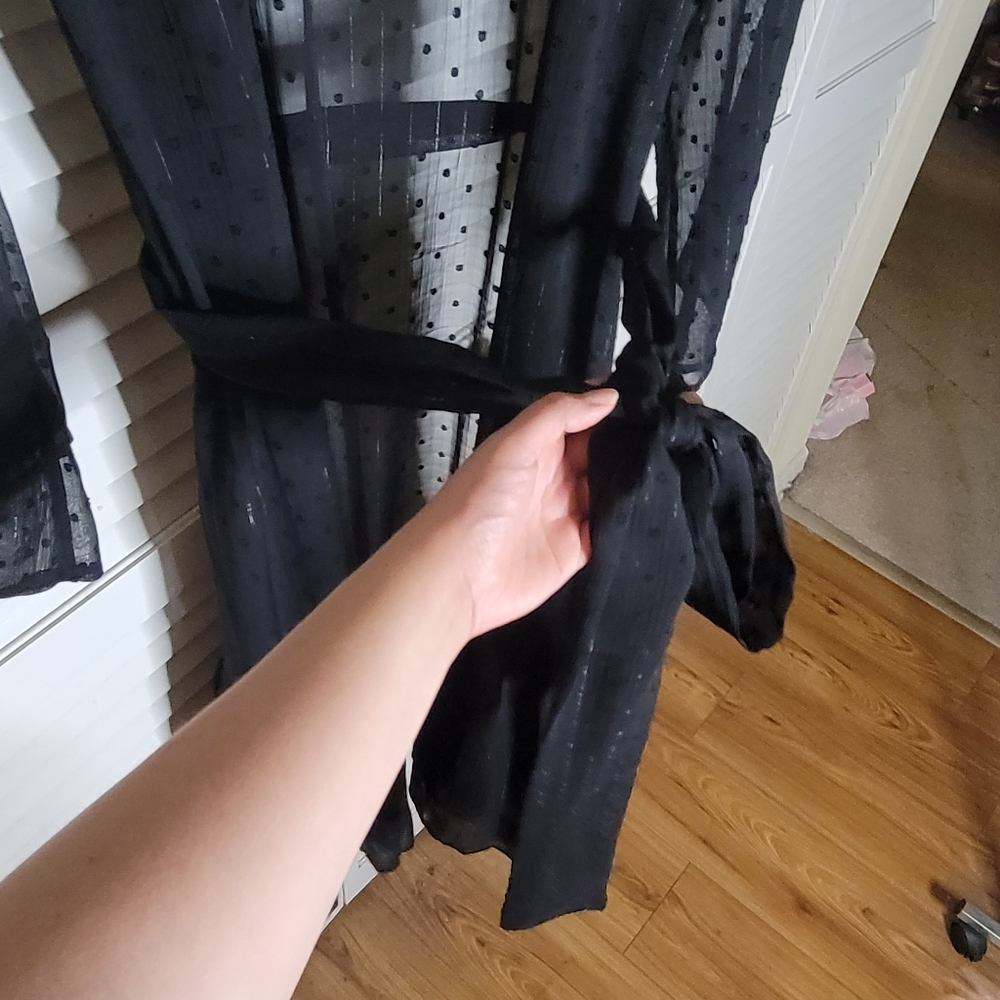 Express Sheer Swiss Dot Kimono Cover-Up L/XL NWT - Picture 9 of 16